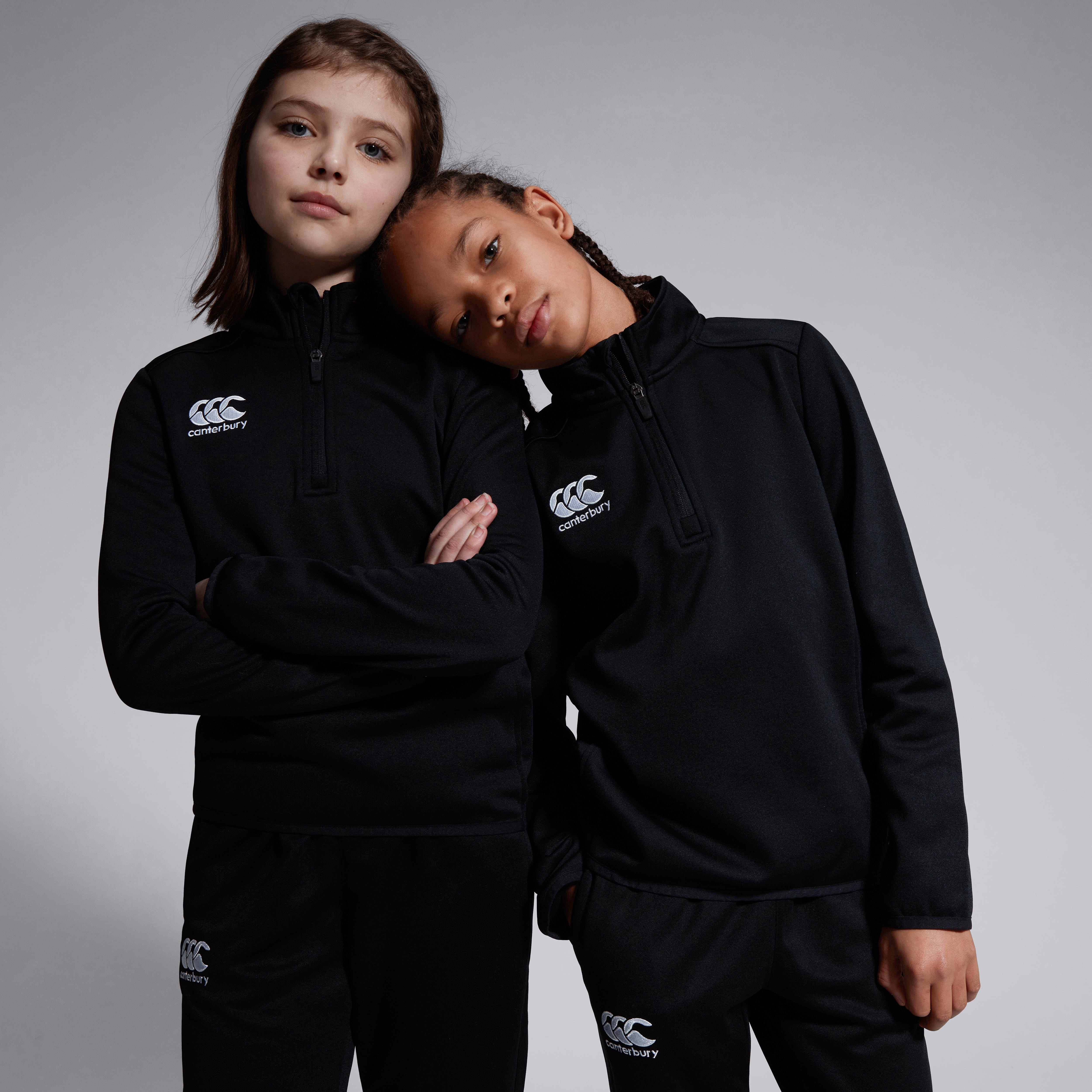 Junior Unisex Club 1/4 Zip Midlayer Training Top Black | Black