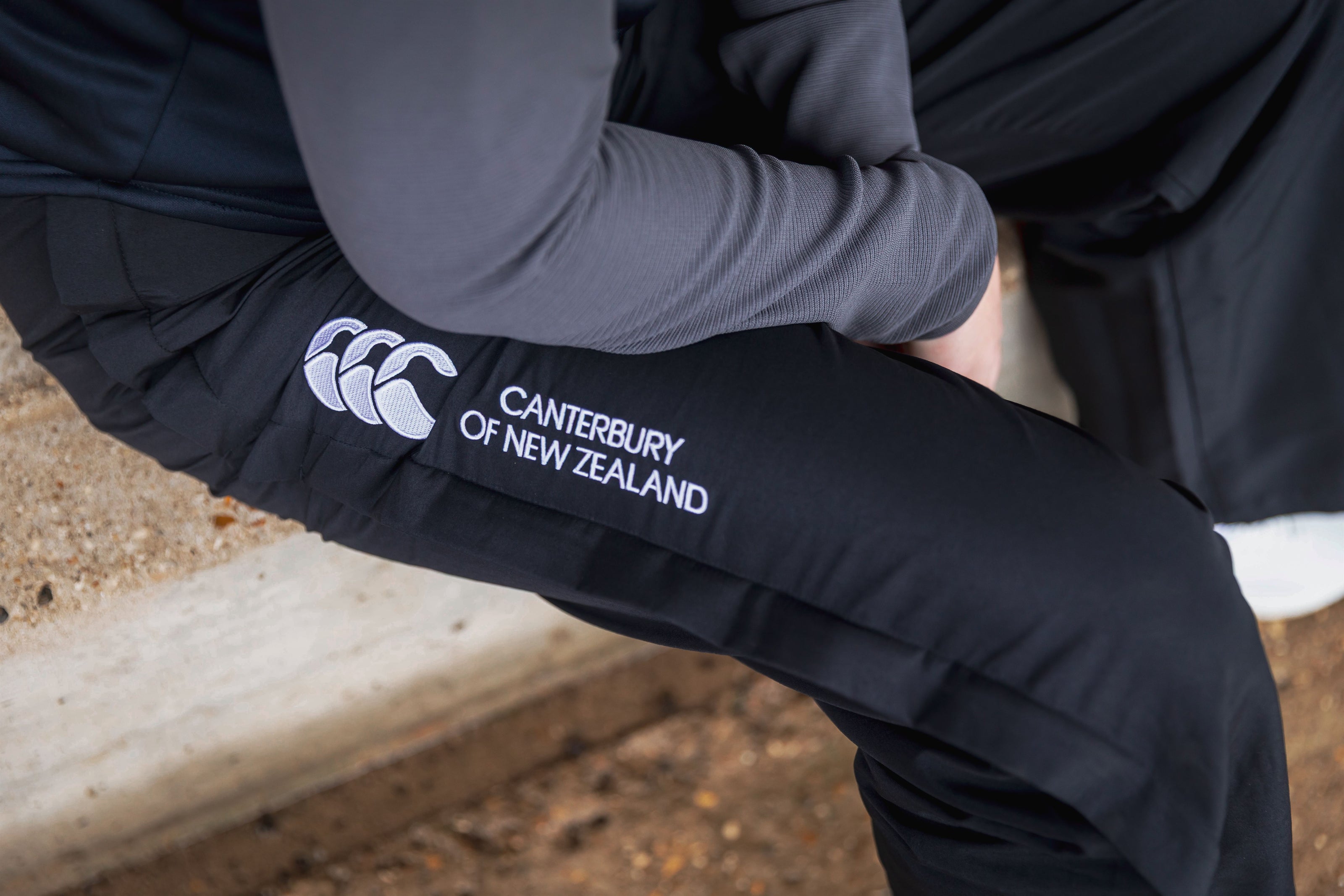 Womens Open Hem Stadium Pants Black