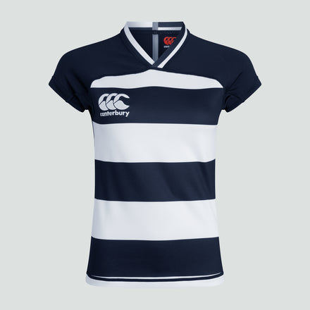Womens Vapodri Evader Hooped Jersey Navy