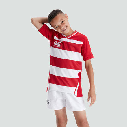 Junior Unisex Vapodri Evader Hooped Jersey Red