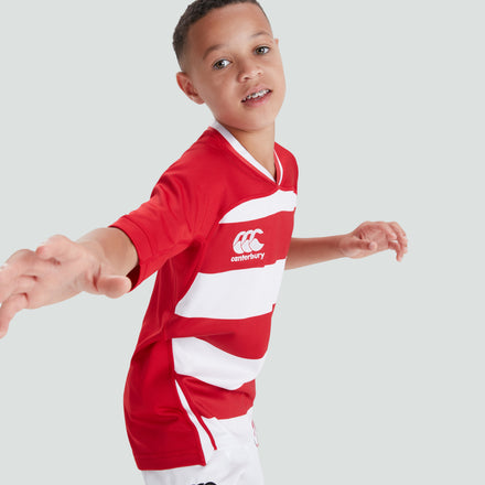 Junior Unisex Vapodri Evader Hooped Jersey Red