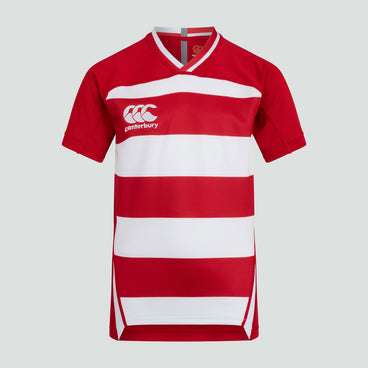 Junior Unisex Vapodri Evader Hooped Jersey Red