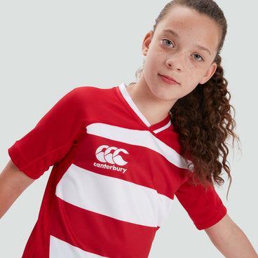 Junior Unisex Vapodri Evader Hooped Jersey Red