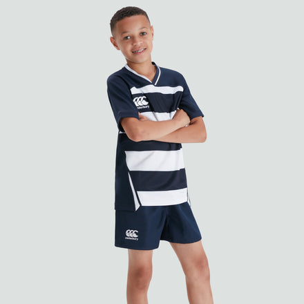 Junior Unisex Vapodri Evader Hooped Jersey Navy