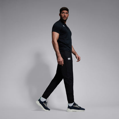 Mens Club Plain Tapered Cuff Track Pants Black