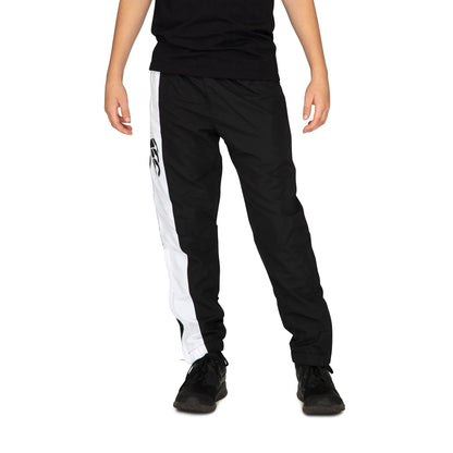 Kids Taper Leg Stripe Cuffed Trackpant Black
