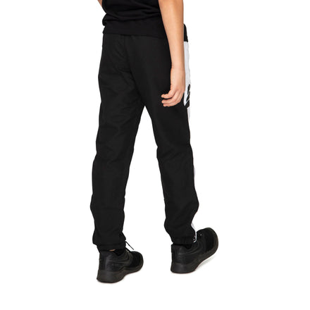 Kids Taper Leg Stripe Cuffed Trackpant Black