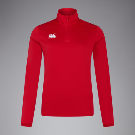 Womens Club 1/4 Zip Mid Layer Training Top Red