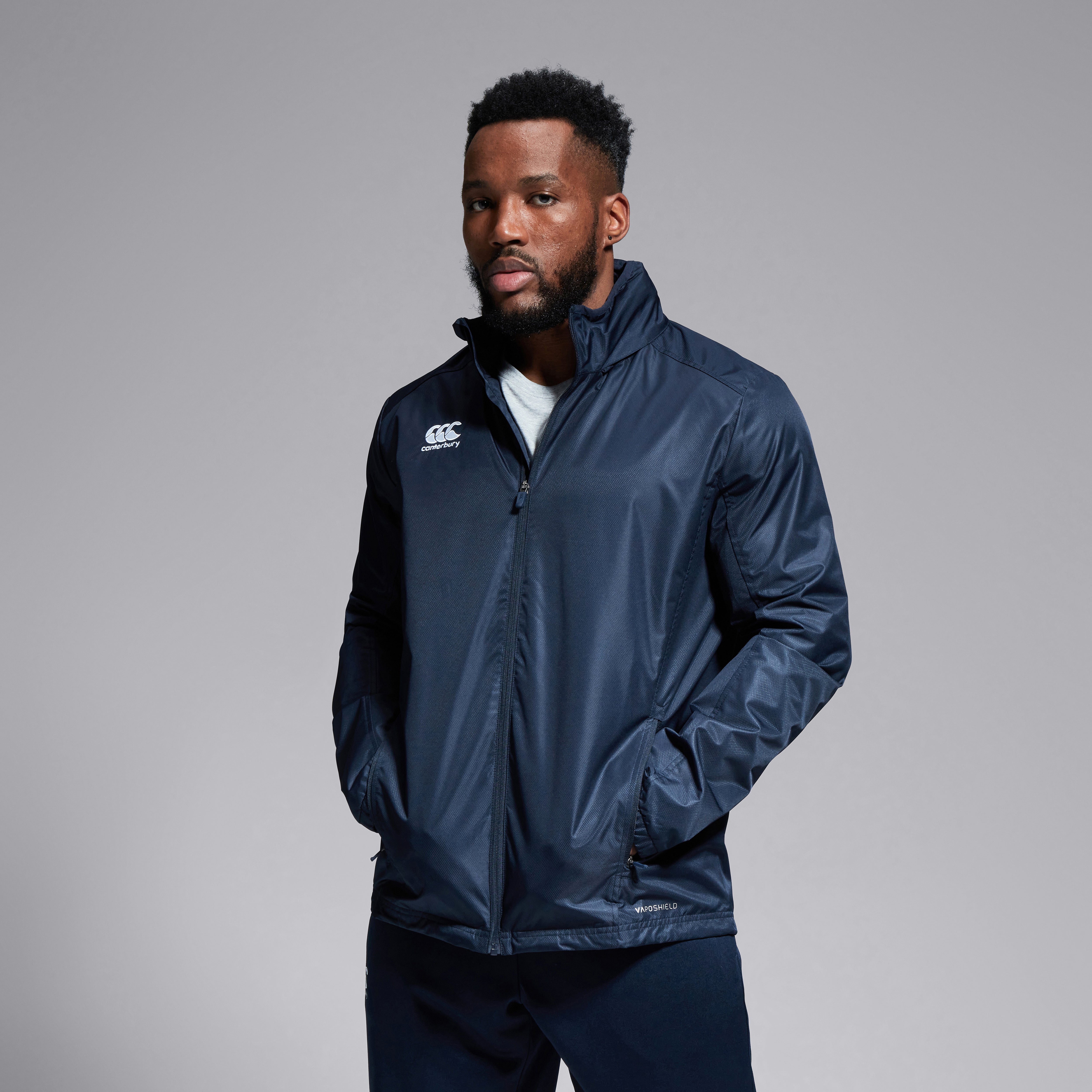 Mens Club Vaposhield Full Zip Rain Jacket Navy | Navy | Canterbury