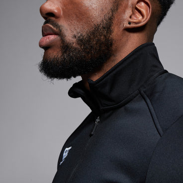 Mens Club 1/4 Zip Mid Layer Training Top Black