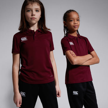 Junior Unisex Club Dry Polo Shirt Maroon