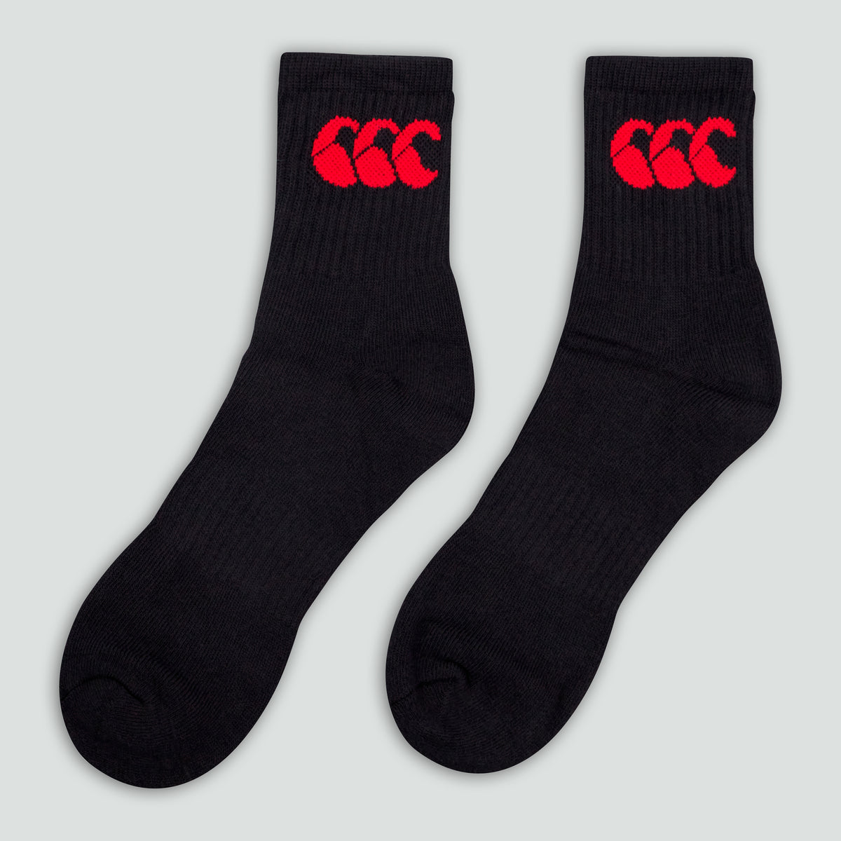 Crew Sock 3Pk Black Red