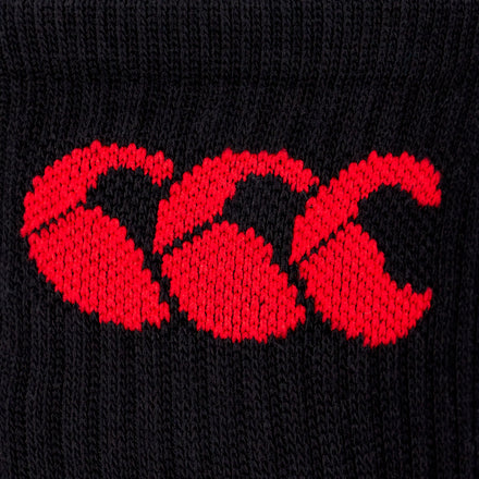 Adult Unisex Crew Sock 3Pk Black/Red