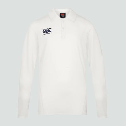 Mens Cricket Long Sleeved Polo Shirt Cream
