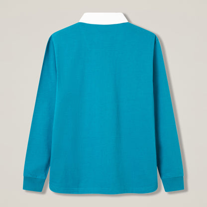 Mens Solid Dye Rugby Jersey Turquoise