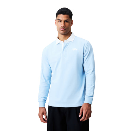 Mens Solid Dye Rugby Jersey Blue