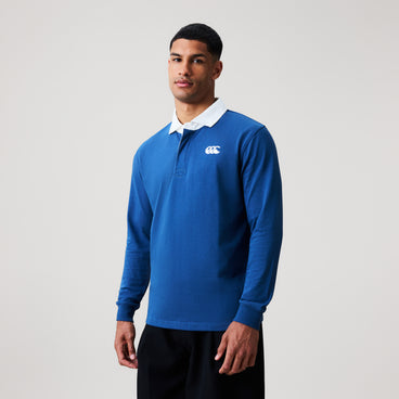 Mens Solid Dye Rugby Jersey Blue