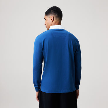 Mens Solid Dye Rugby Jersey Blue