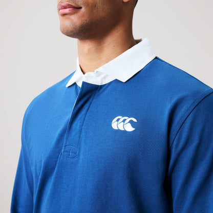 Mens Solid Dye Rugby Jersey Blue
