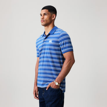 Mens Yarn Dye Stripe Polo Shirt Black