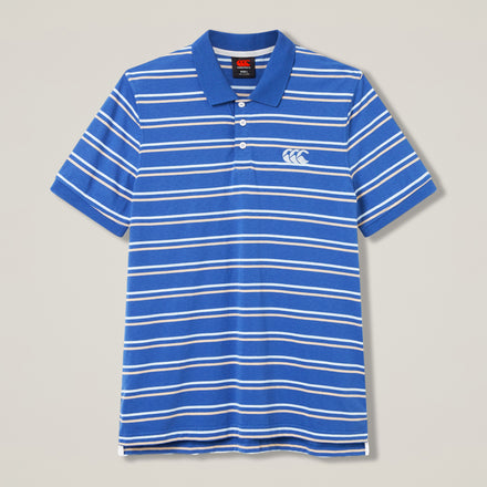 Mens Yarn Dye Stripe Polo Shirt Black