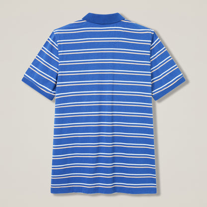 Mens Yarn Dye Stripe Polo Shirt Black