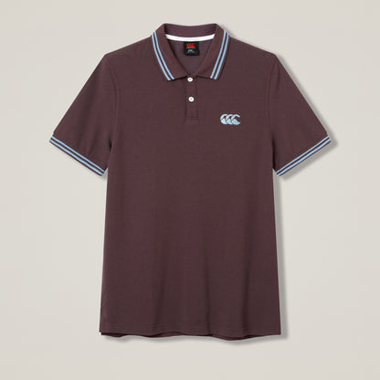 Mens Solid Pique Polo Brown