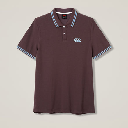 Mens Solid Pique Polo Brown