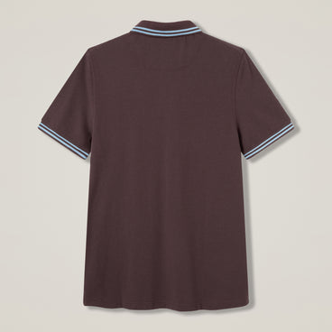Mens Solid Pique Polo Brown