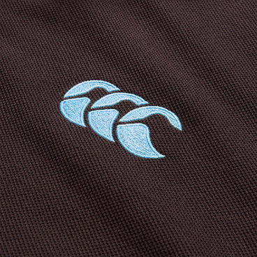 Mens Solid Pique Polo Brown