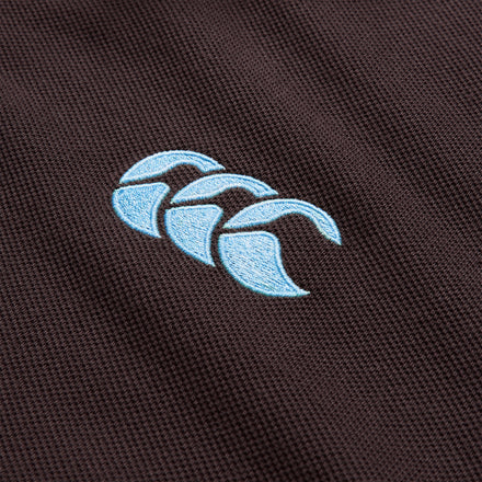 Mens Solid Pique Polo Brown