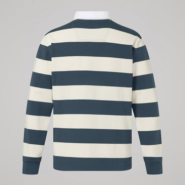 Mens Fundamentals Yarn Stripe Rugby Jersey Grey