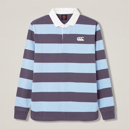 Mens Stripe Rugby Jersey Grey