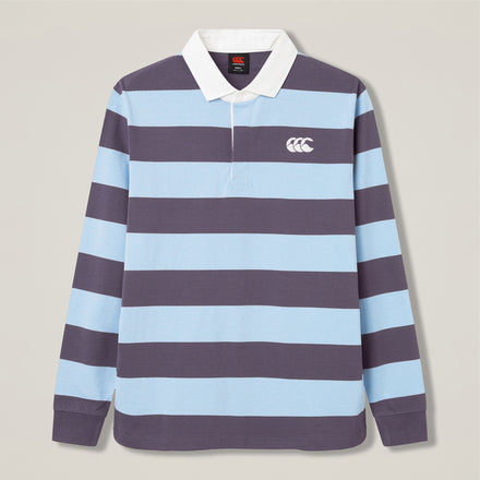 Mens Stripe Rugby Jersey Grey