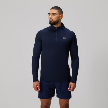 Mens Tempo 1/4 Zip Tee Navy