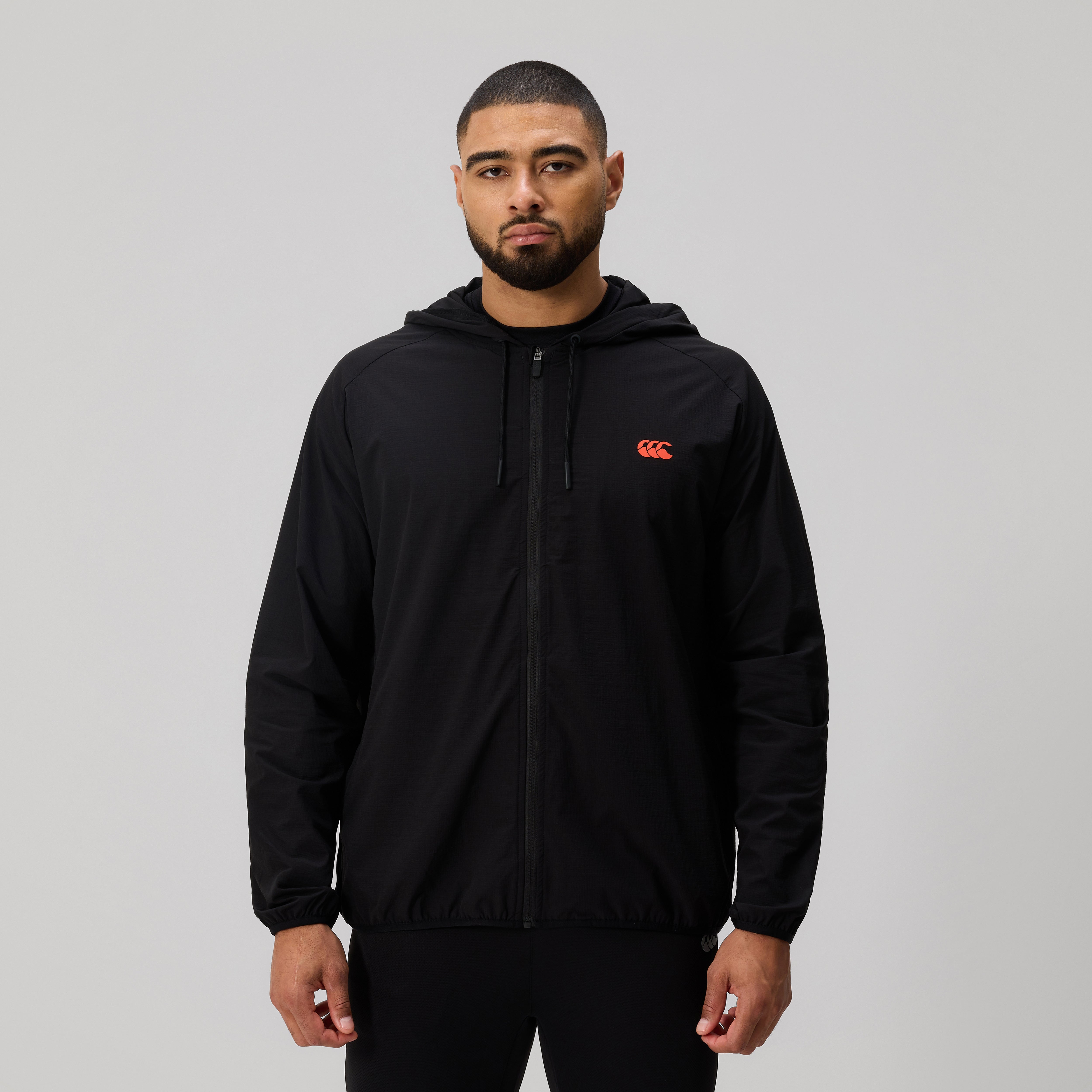 Mens Tempo+ Packaway Full Zip Jacket Black | Black | Canterbury