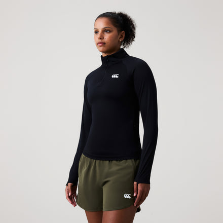 Womens Tempo+ 1/4 Zip Top Black