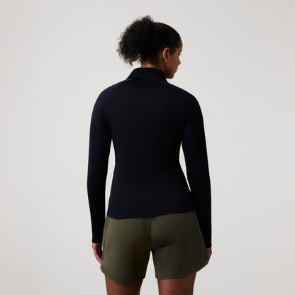 Womens Tempo+ 1/4 Zip Top Black
