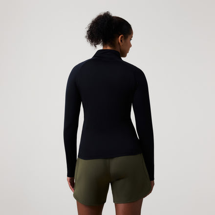 Womens Tempo+ 1/4 Zip Top Black