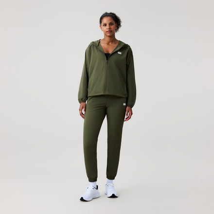 Womens Tempo+ Packaway Full-Zip Jacket Green