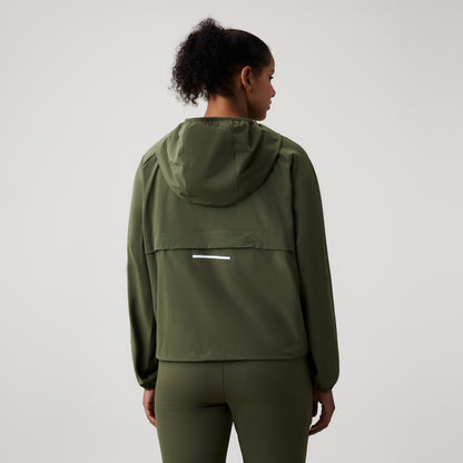 Womens Tempo+ Packaway Full-Zip Jacket Green