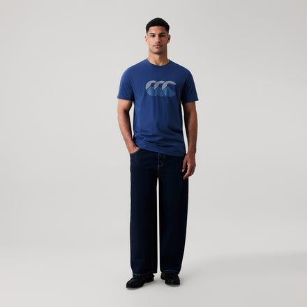 Mens Fundamental Tee Blue/Grey