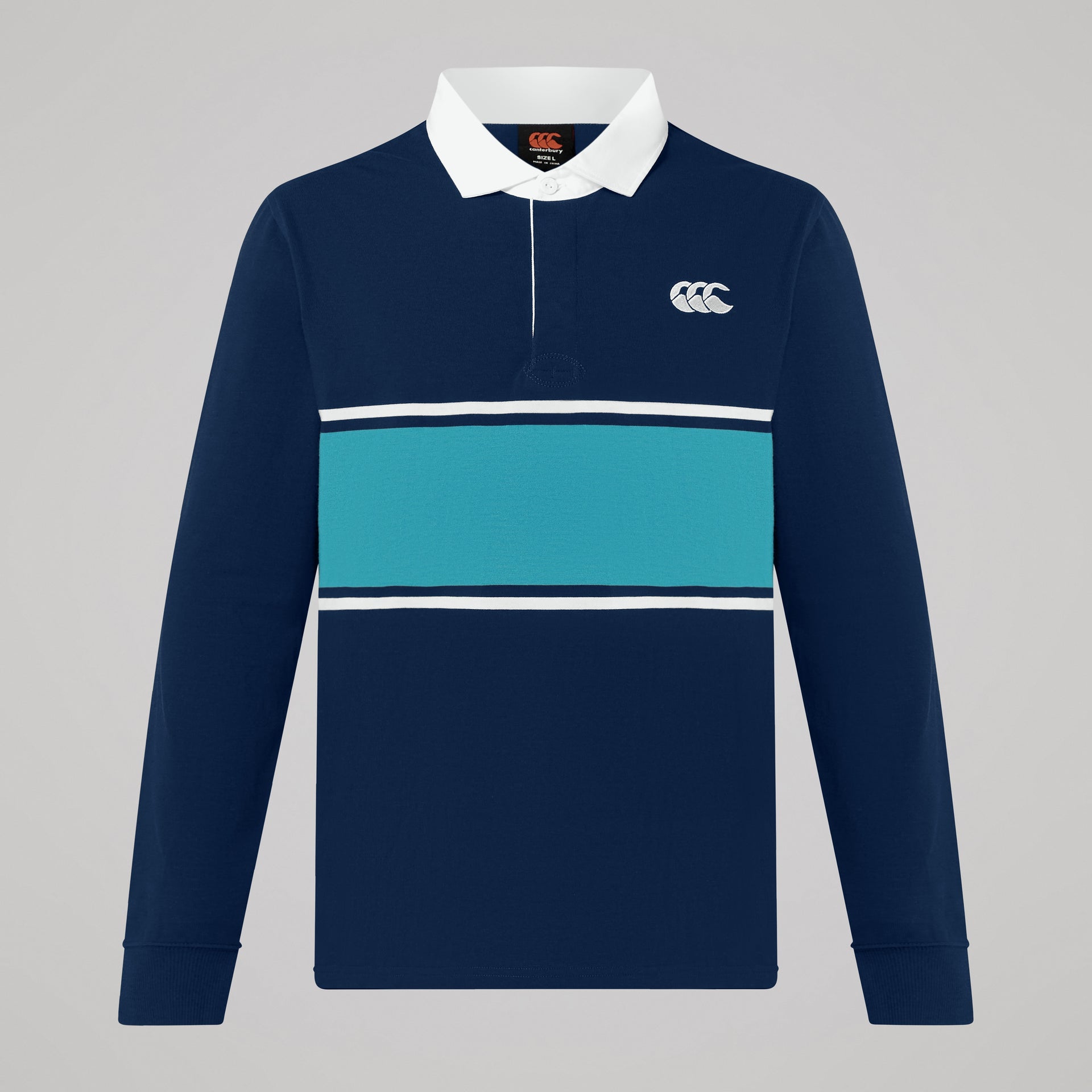 Mens Fundamentals Stripe Rugby Jersey Blue | Blue