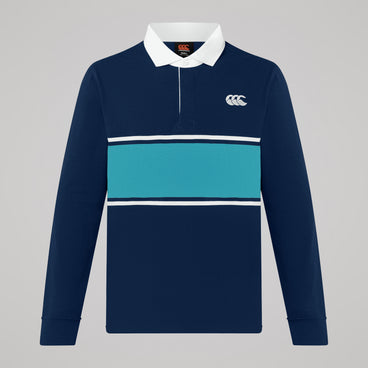 Mens Fundamentals Stripe Rugby Jersey Blue