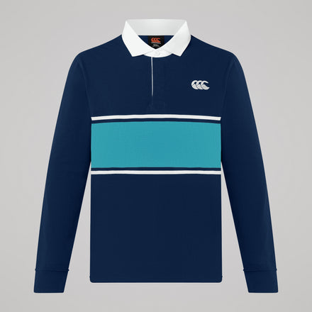 Mens Fundamentals Stripe Rugby Jersey Blue