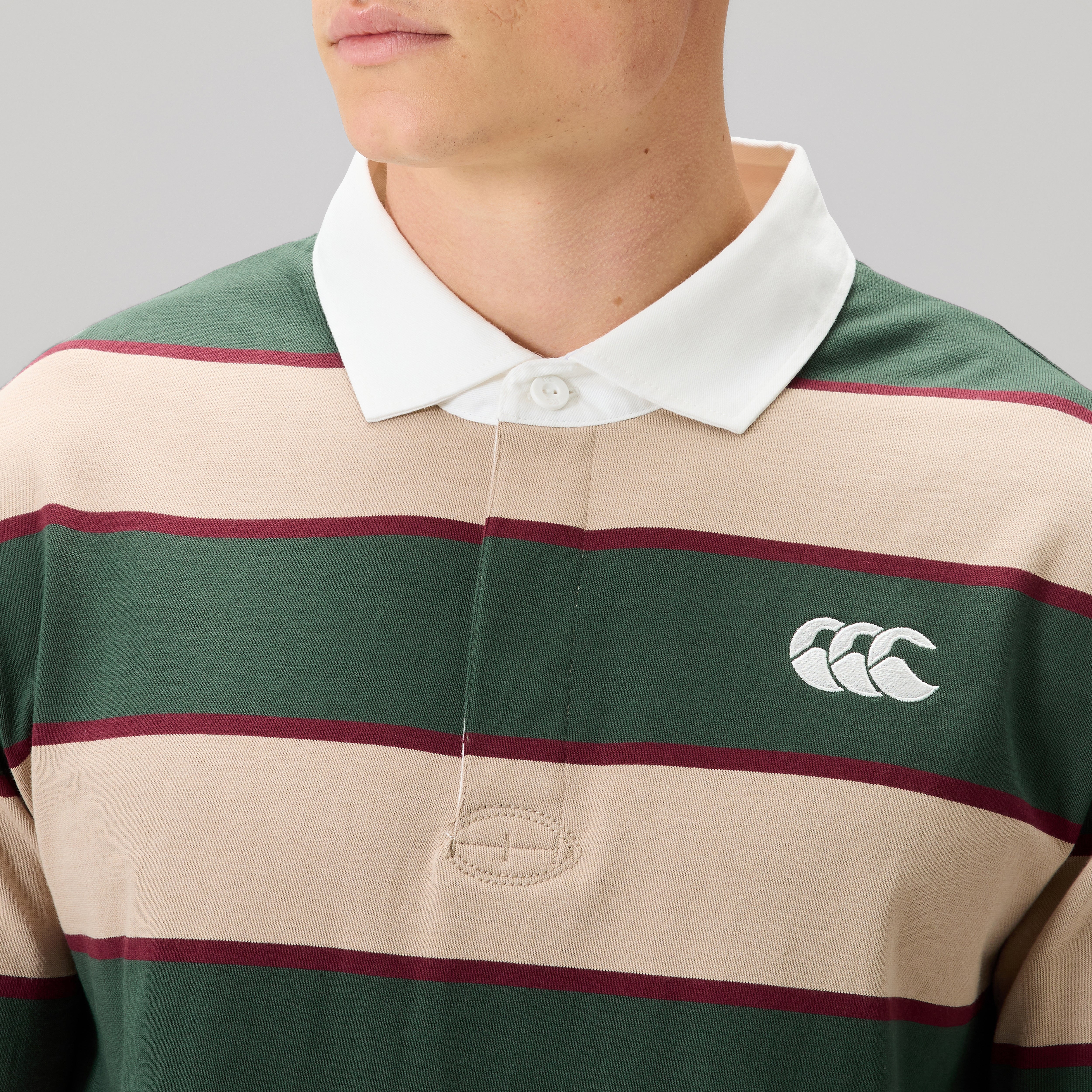 Mens Fundamentals Stripe Rugby Jersey Green | Green | Canterbury