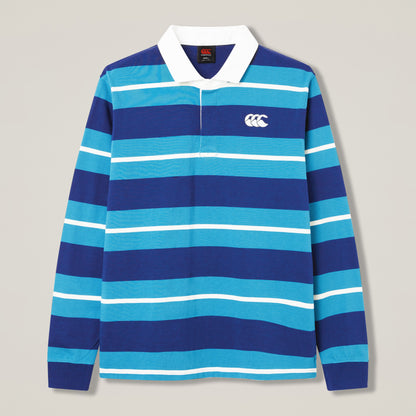 Mens Stripe Rugby Jersey Blue