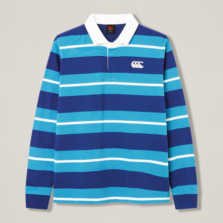Mens Stripe Rugby Jersey Blue