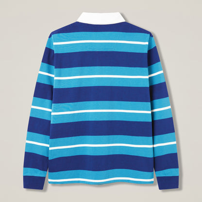 Mens Stripe Rugby Jersey Blue