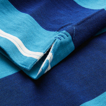Mens Stripe Rugby Jersey Blue